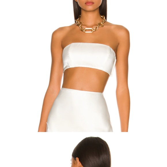 Cult Gaia Laurence Feather Skirt and Strapless Top set - Picture 4 of 7